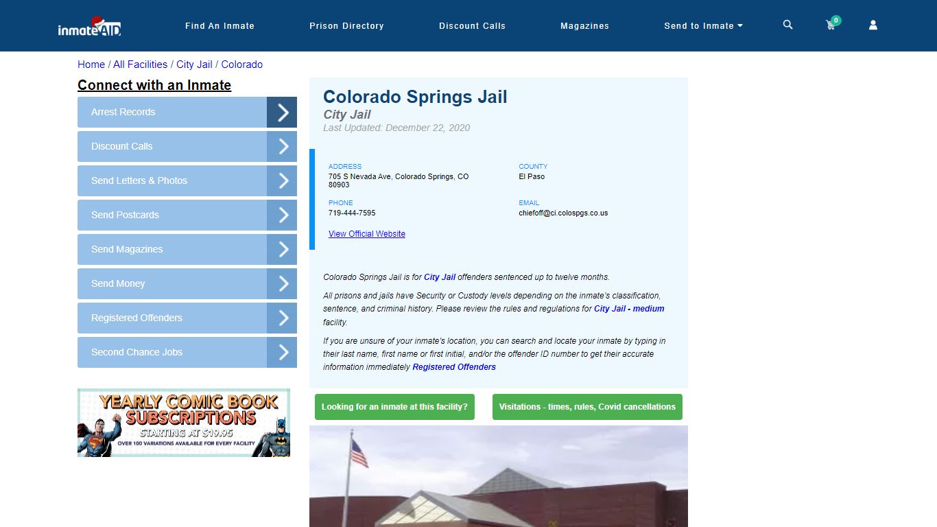 Colorado Springs Jail | Inmate Locator